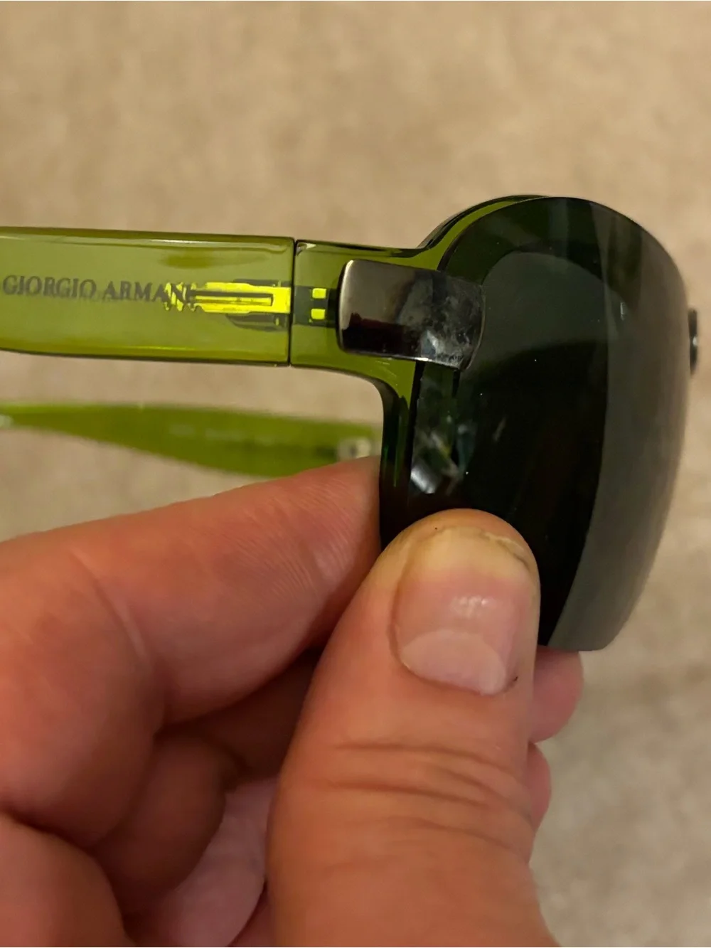 Giorgio Armani Olive Green Visor Sunglasses